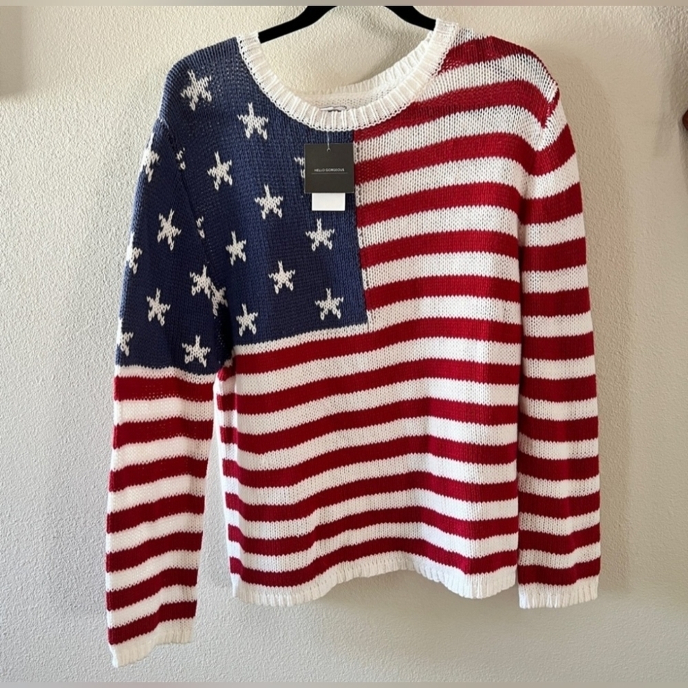 NWT | Grayson Threads | American Flag Knit Striped Sweater | Size: Medium - Picture 12 of 15